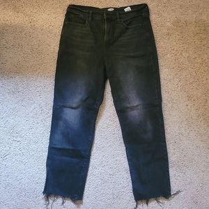 Black Raw Hem Straught Leg Old Navy Jeans